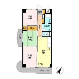 エクセルハイム海宝【3階】の間取り