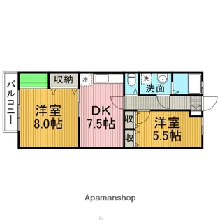 サンメグロⅡ【2階】の間取り