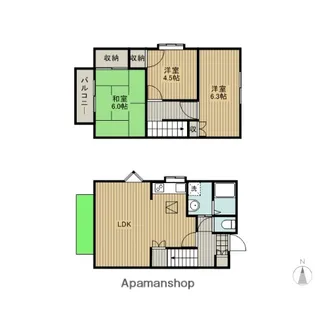東京都町田市金井5丁目【テラスハウス】の間取り