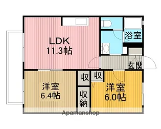 TAKAMITSUハイツ【2階】の間取り