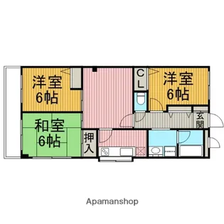 サンヒルズ玉川【202号室】の間取り