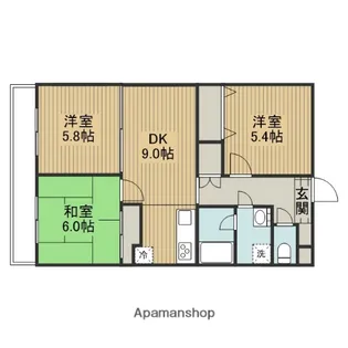 アヴェニール当麻【3階】の間取り
