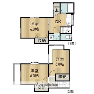 神奈川県相模原市南区御園3丁目【テラスハウス】の間取り