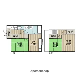 東京都町田市木曽町【テラスハウス】の間取り