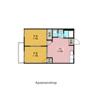 ヴェルドミールⅢ番館【2階】の間取り