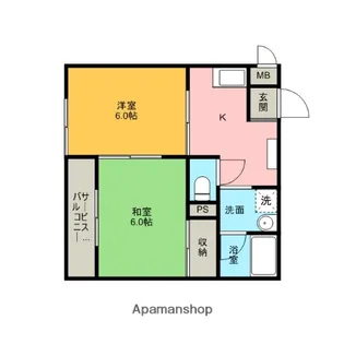 パークサイド壱番館【2階】の間取り