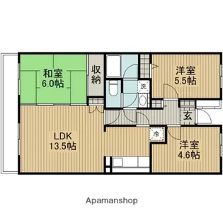 鵜野森グリーンヒルズ【A-504号室】の間取り