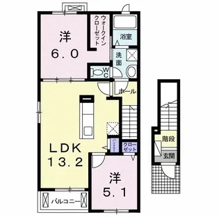 プリムラⅡ【2階】の間取り