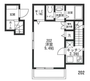 ムゲット【202号室号室】の間取り