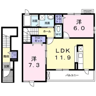 ソレイユ プロムナード【2階】の間取り