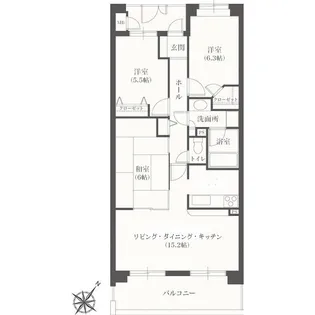 YMレジデンス相模大野【3階】の間取り