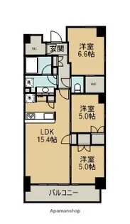 パークホームズ町田【1501号室】の間取り