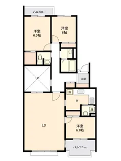 アプリーレ玉川学園【3階】の間取り