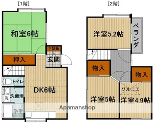 神奈川県相模原市中央区上矢部1丁目【一戸建】の間取り