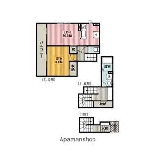 メゾンソレイユ【202号室】の間取り