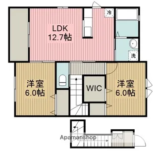 アメリカンヒルズ【204号室】の間取り