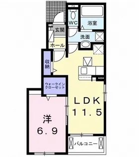 Kーサルビア【1階】の間取り