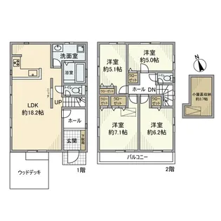 神奈川県川崎市麻生区岡上2丁目【一戸建】の間取り