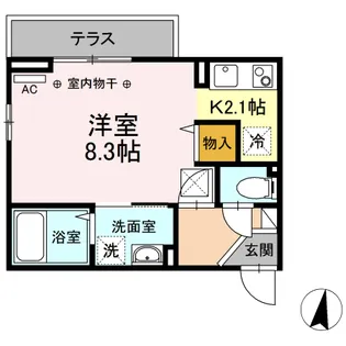 ルピナス堀之内【1階】の間取り