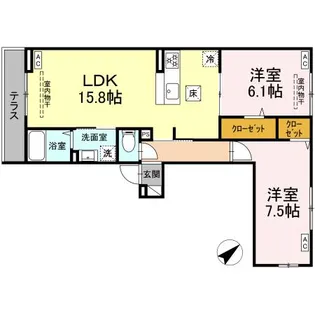 エスペリア相模大野【1階】の間取り