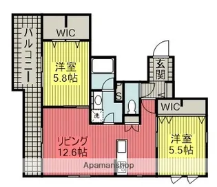 CHLOE WEST【3階】の間取り