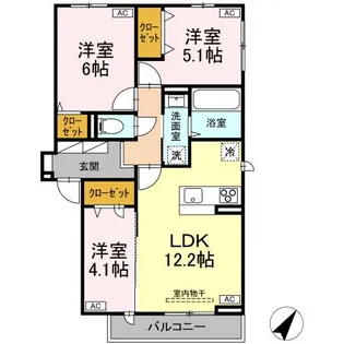 DーROOM N【3階】の間取り