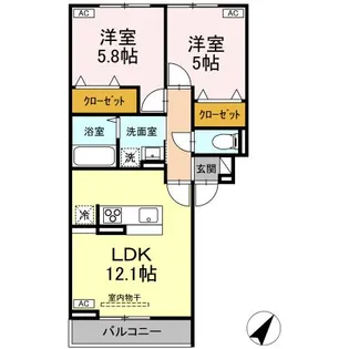 DーROOM N【2階】の間取り