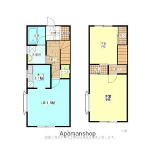 シャンプレンハイツ南成瀬V【11号室】の間取り