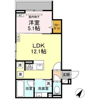 ASSETーCOURT中町【1階】の間取り