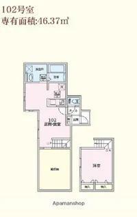 グランオネスト中町【102号室】の間取り