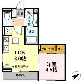 ボヌール【1階】の間取り