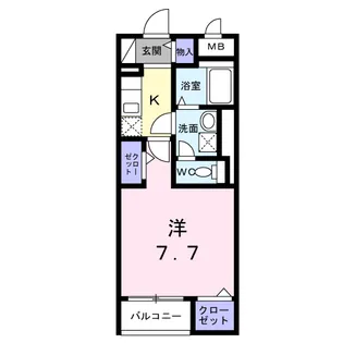 ダウンタウン ワイ【1階】の間取り