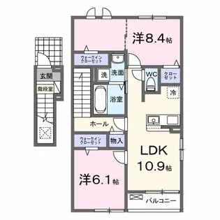 グランベルガーデン【2階】の間取り