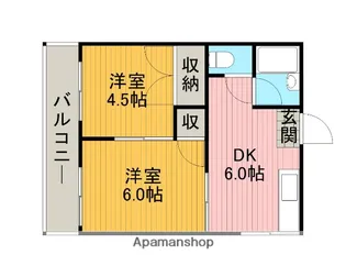 神奈川県大和市中央林間1丁目【アパート】の間取り