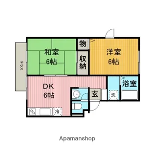サンライズパーク河井B棟【2階】の間取り