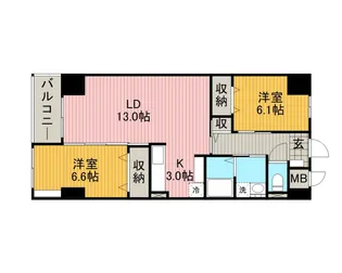 グランド リーフ【10階】の間取り