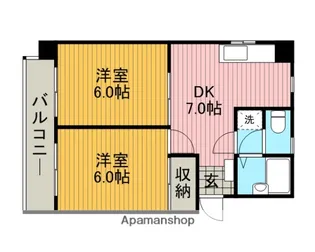 グレイスミコ【▲602号室】の間取り