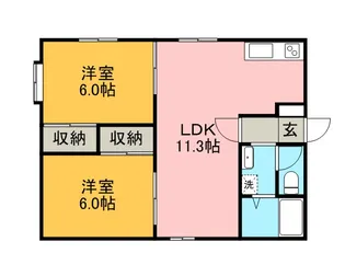 シャトーフロントナック【2階】の間取り