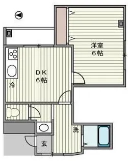 第6シンエイビル【2階】の間取り