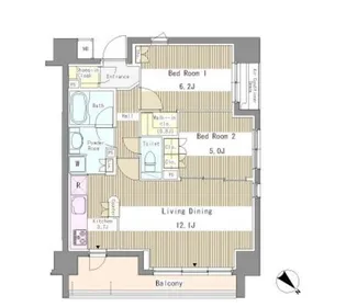 リベルテ月島【2階】の間取り