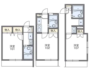 レオパレスハーモニーハイツ鶴見【1階】の間取り