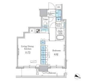 パークアクシス小伝馬町【14階】の間取り