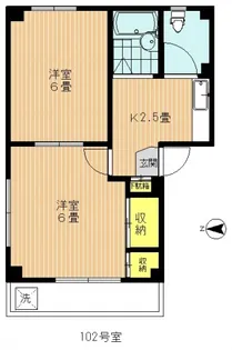 南リキコーポ【102号室号室】の間取り