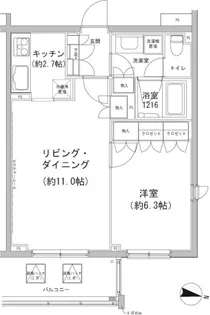 ヒューリックコート雪が谷【2階】の間取り