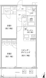 ヒューリックコート雪が谷【5階】の間取り