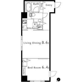 1LDKの間取り画像
