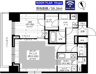 グランドコンシェルジュ六本木【20階】の間取り