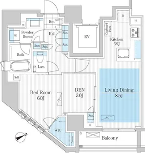 パークアクシス浅草橋Ⅱ【12階】の間取り