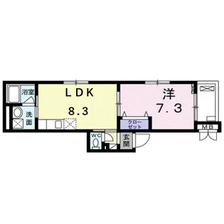 カーサ アルドーレ【4階】の間取り