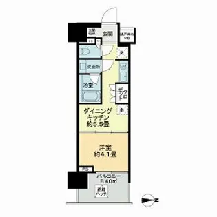 ライオンズ東京三ノ輪ミレス【9階】の間取り